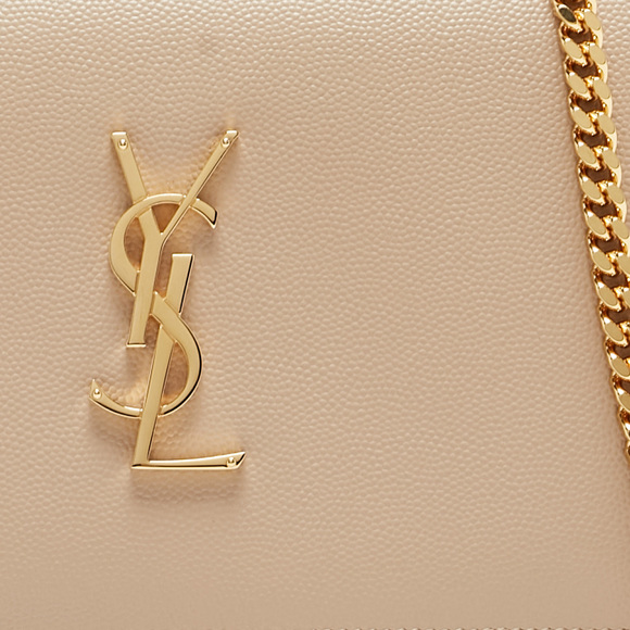 Saint Laurent Beige Leather Kate Chain Clutch - Picture 7 of 8
